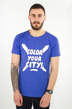 t-shirt tacheté bleu 2
