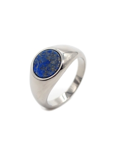 Bague argentée & lapis lazuli