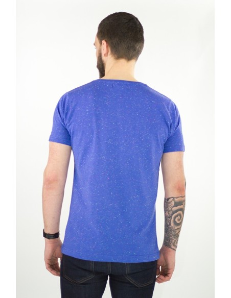 t-shirt bleu tacheté