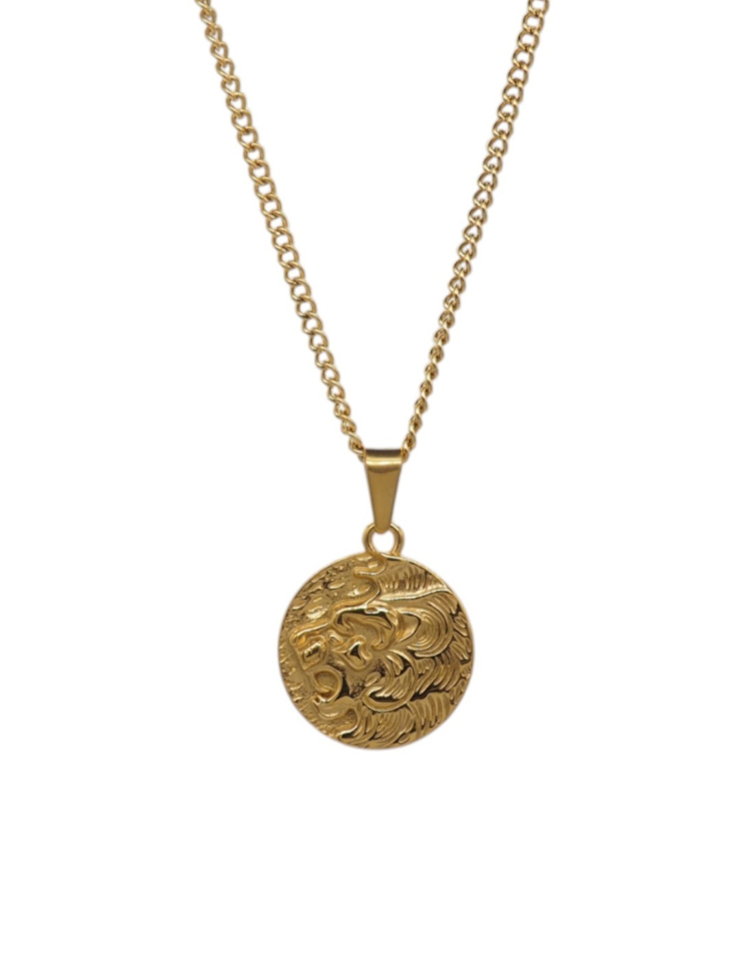 Collier Lion médaille doré