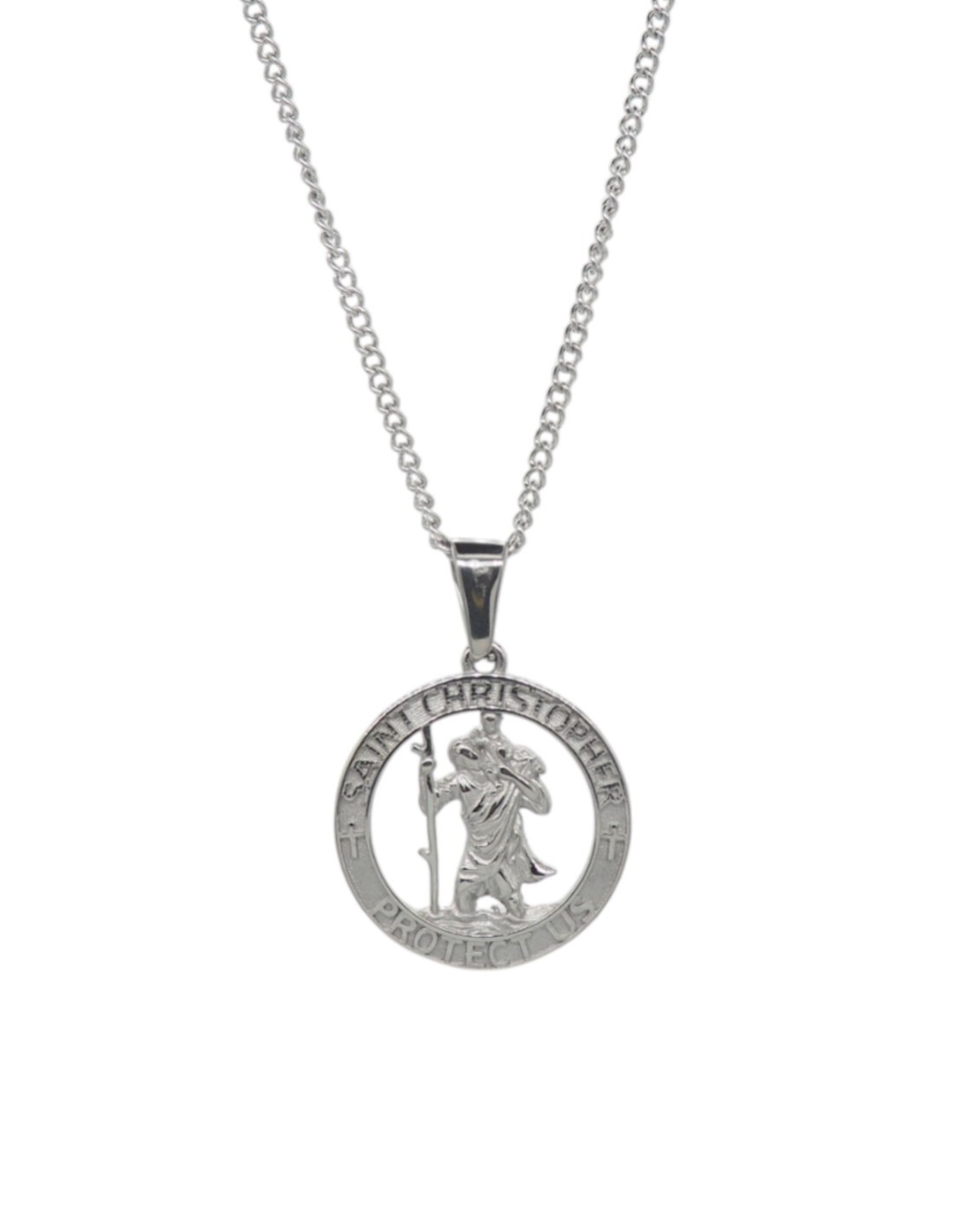 Collier St Christopher argenté