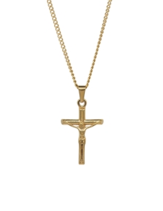 Collier doré streetwear pendentif croix 2