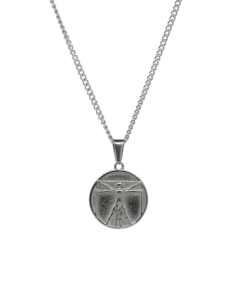 Collier argenté streetwear pendentif leonardo de vinci 2
