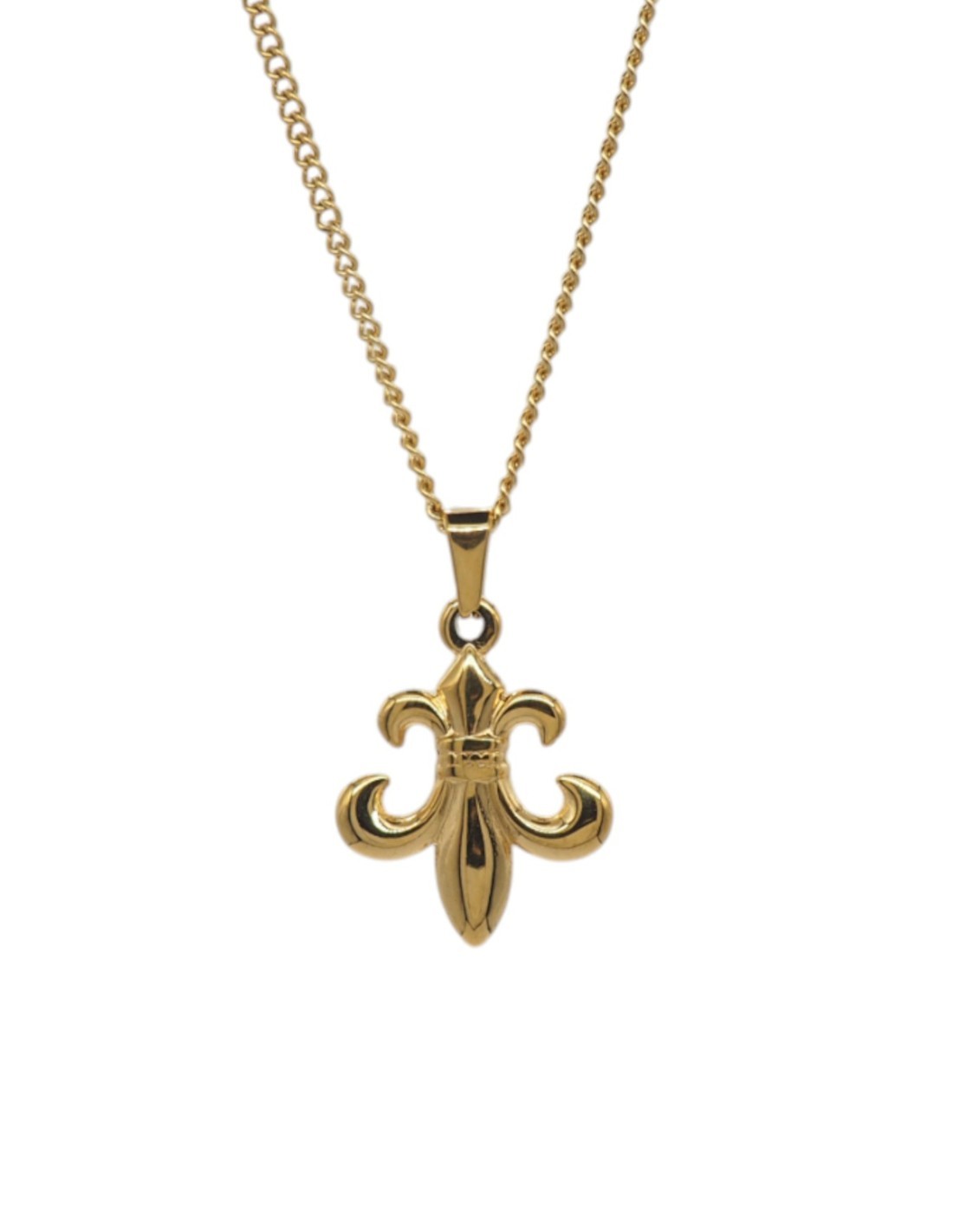 Collier Fleur de lys inversée doré