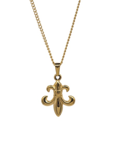 Collier Fleur de lys inversée doré