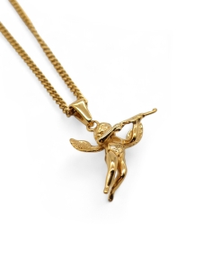 Collier doré streetwear pendentif cupidon kalash