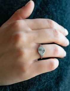 bague fine rayon de soleil argenté 2