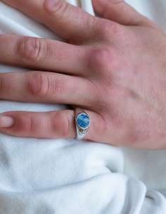 Bague argentée & lapis lazuli 2
