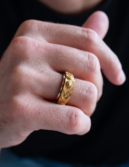 bague anti stress astrologie dorée