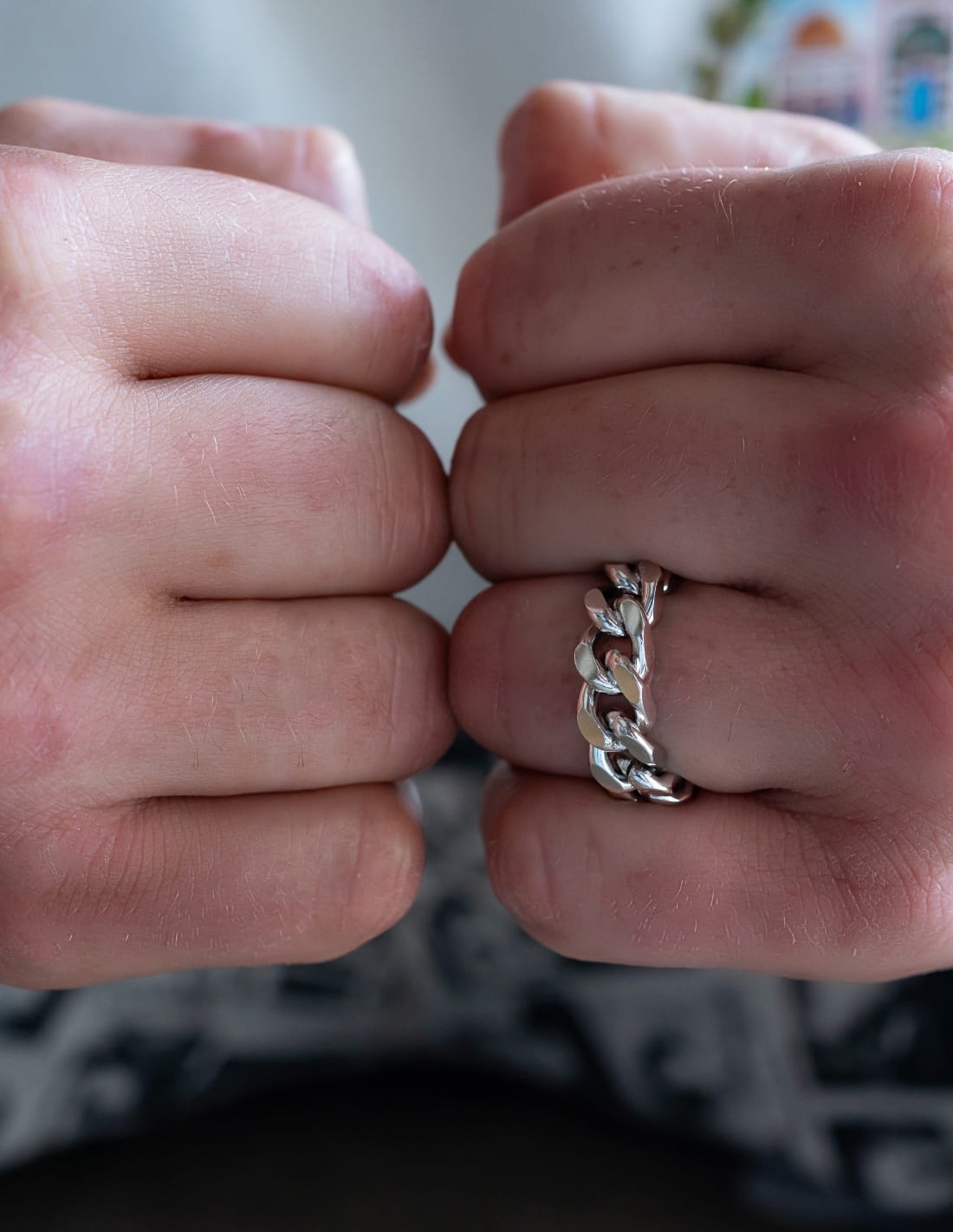 bague cubaine argentée homme