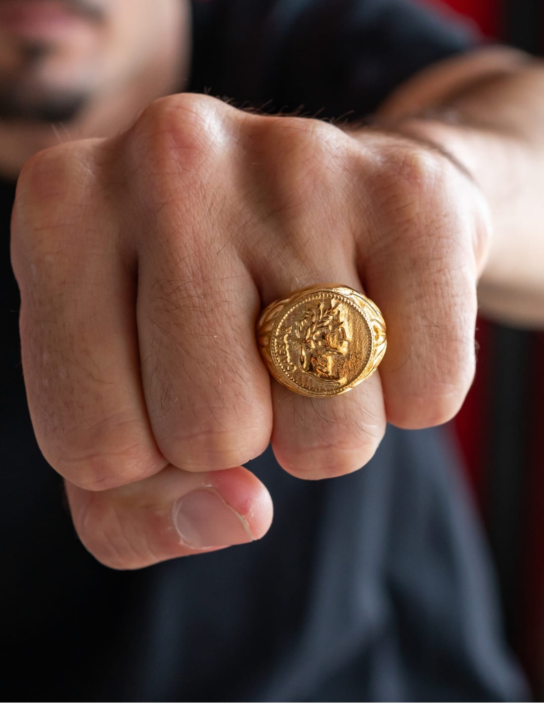 bague chevaliere jules cesar doree