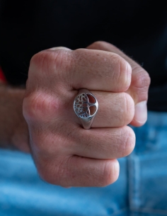 Bague chevaliere arbre de vie argentee 2