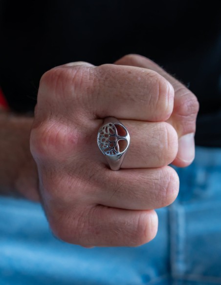 bague arbre de vie argentee