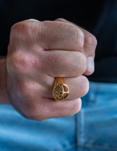 bague chevaliere arbre de vie doree 2