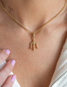 Collier doré streetwear pendentif trident 2