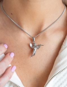 Collier argenté streetwear pendentif cupidon ak47 2