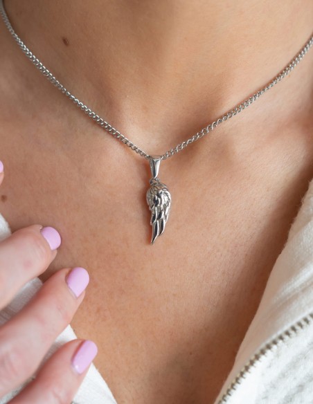 Collier Aile d'ange argenté