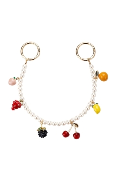 bijoux de sac chaine en perle et fruits