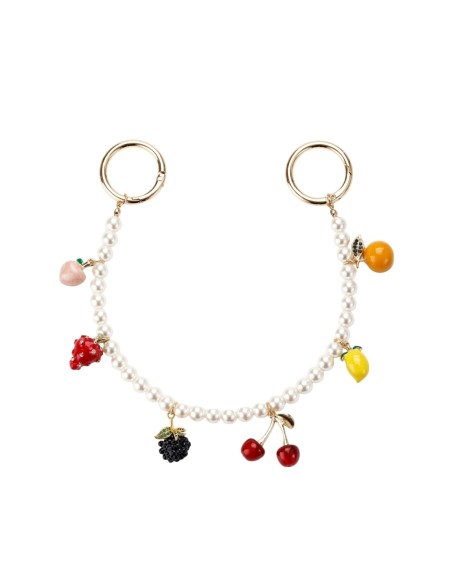 bijoux de sac chaine en perle et fruits