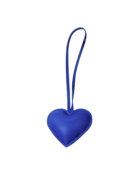 bijou de sac coeur bleu effet cuir