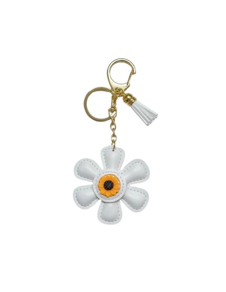 bijou de sac fleur effet cuir