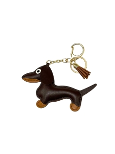 bijou de sac teckel chien effet cuir