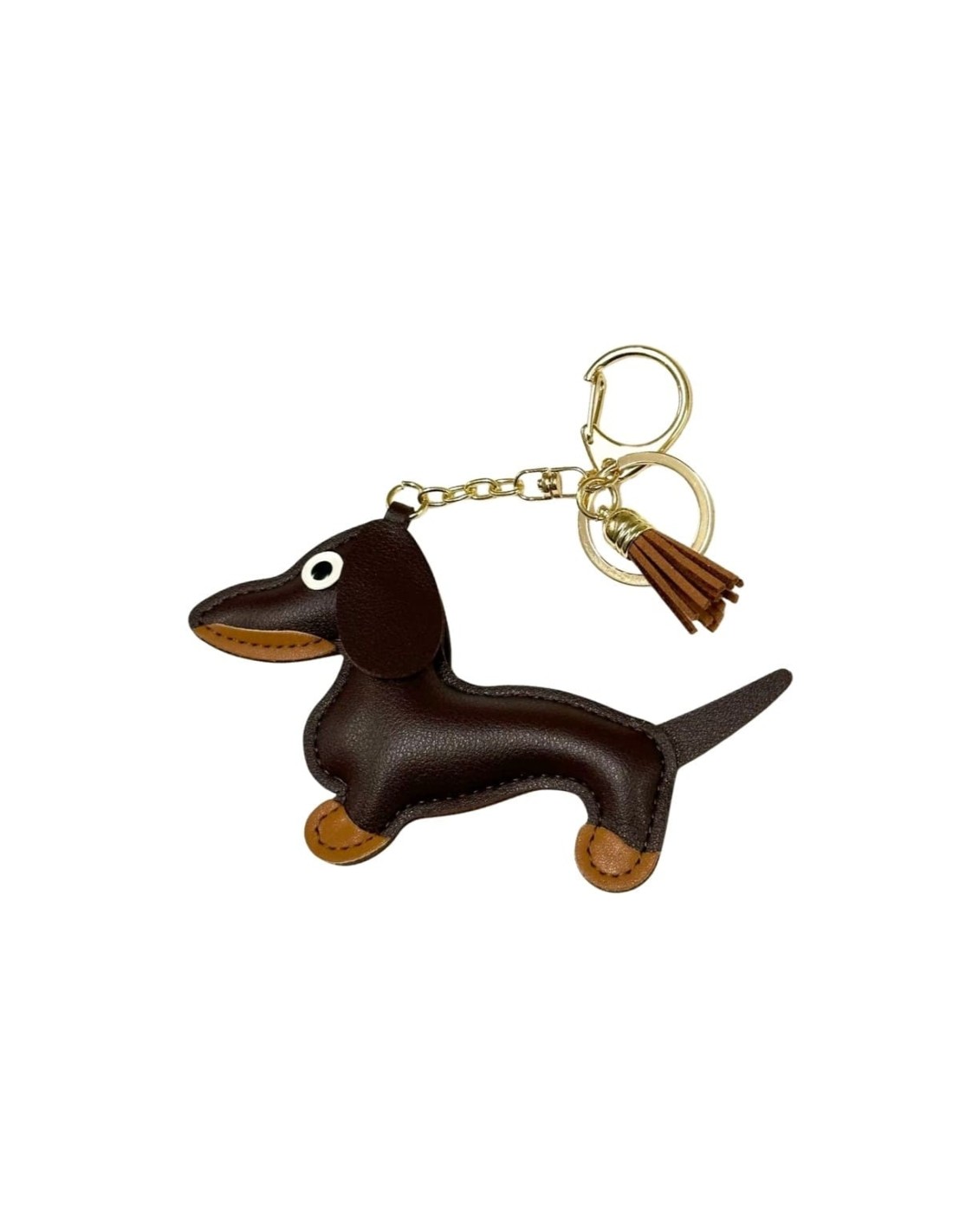 bijou de sac teckel chien effet cuir