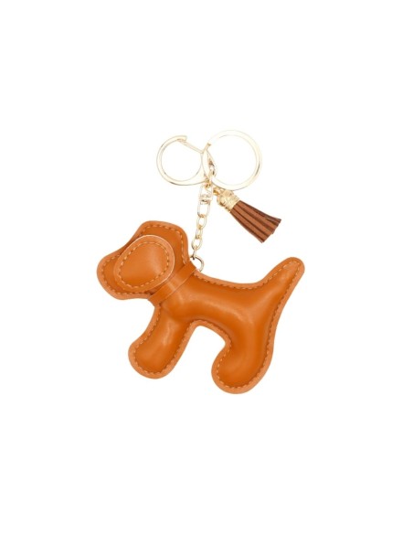 bijou de sac chien orange effet cuir