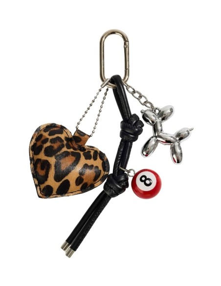 bijou de sac animal chien coeur leopard bowling