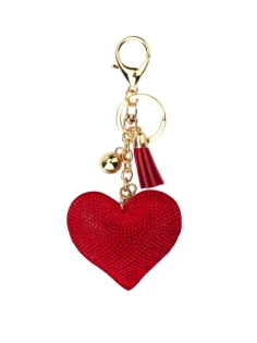 bijou de sac coeur rouge strass