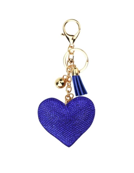 bijou de sac coeur bleu strass