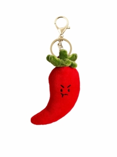 bijou de sac piment rouge en peluche