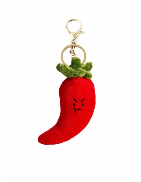 bijou de sac piment rouge en peluche