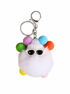 bijou de sac monstre a lunettes pompon