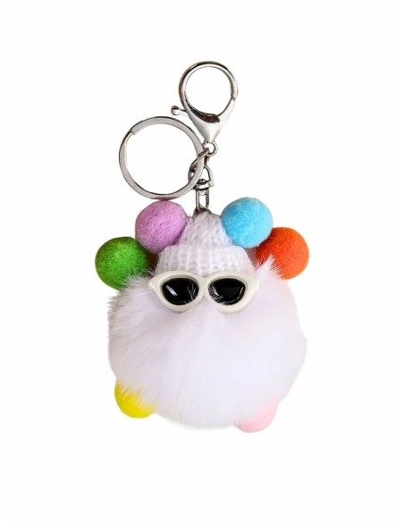 bijou de sac monstre a lunettes pompon