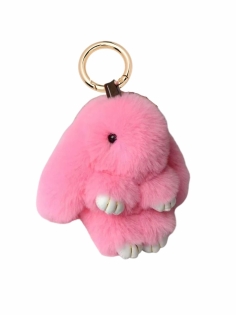 bijou de sac lapin marron en peluche 2