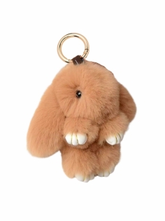bijou de sac lapin marron en peluche