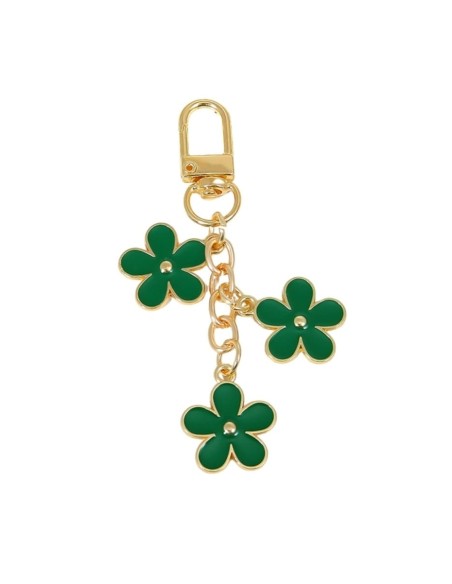 bijou de sac fleur vert en metal