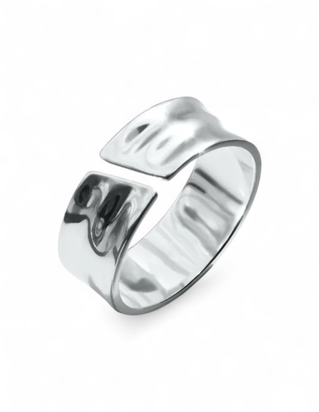 bague anneau réglable argentée