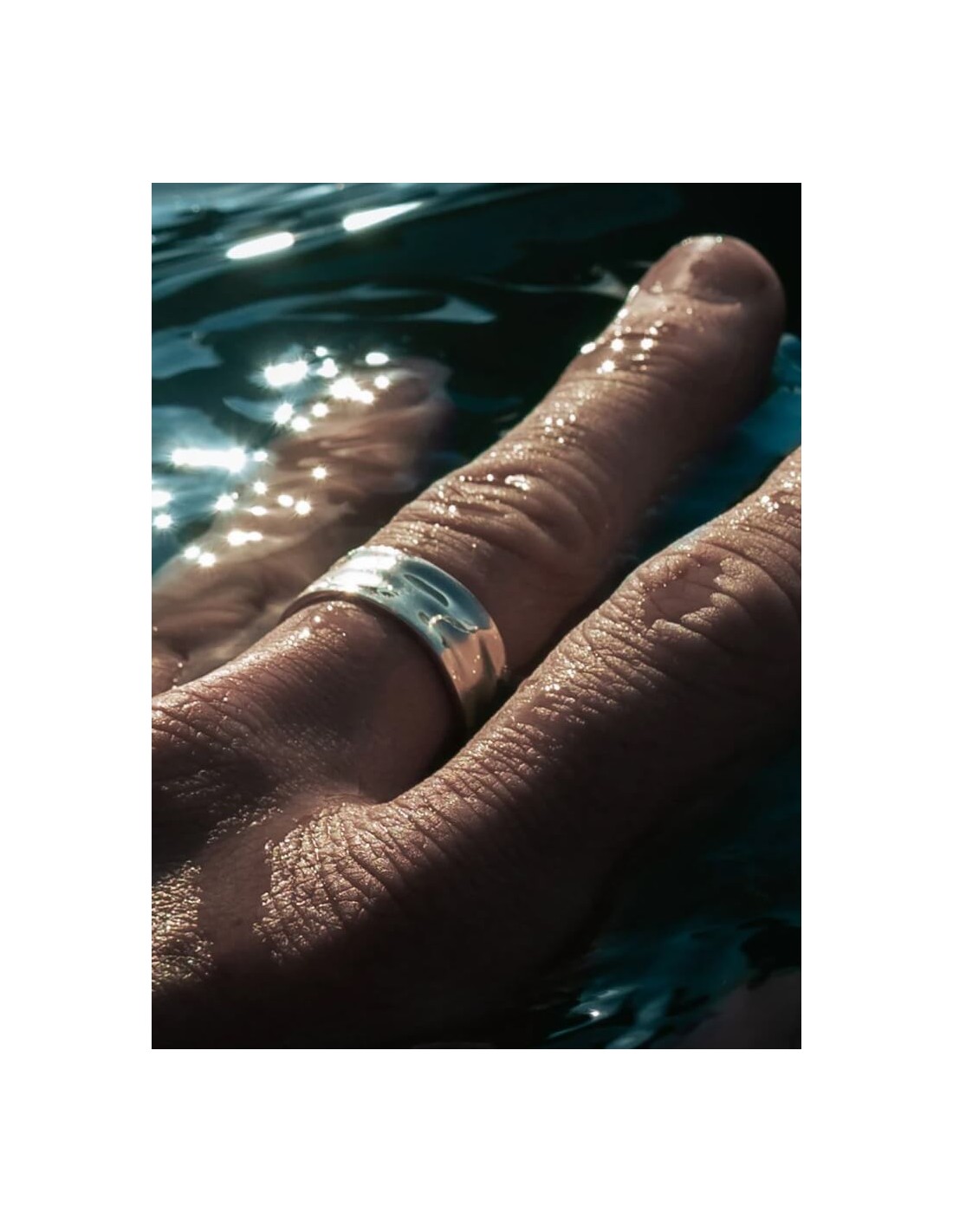 bague homme anneau argenté acier réglable inoxydable