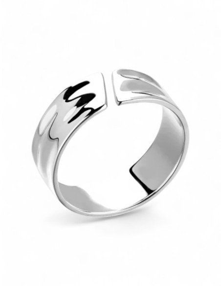 bague réglable anneau acier inoxydable argenté