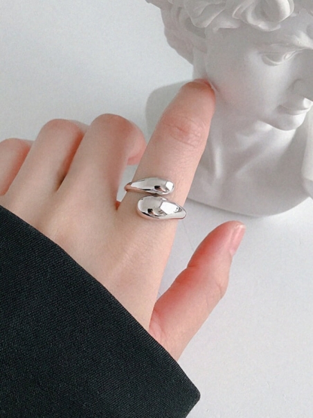 bague femme gouttes design argentée acier inoyxdable bague femme gouttes design argentée acier inoyxdable