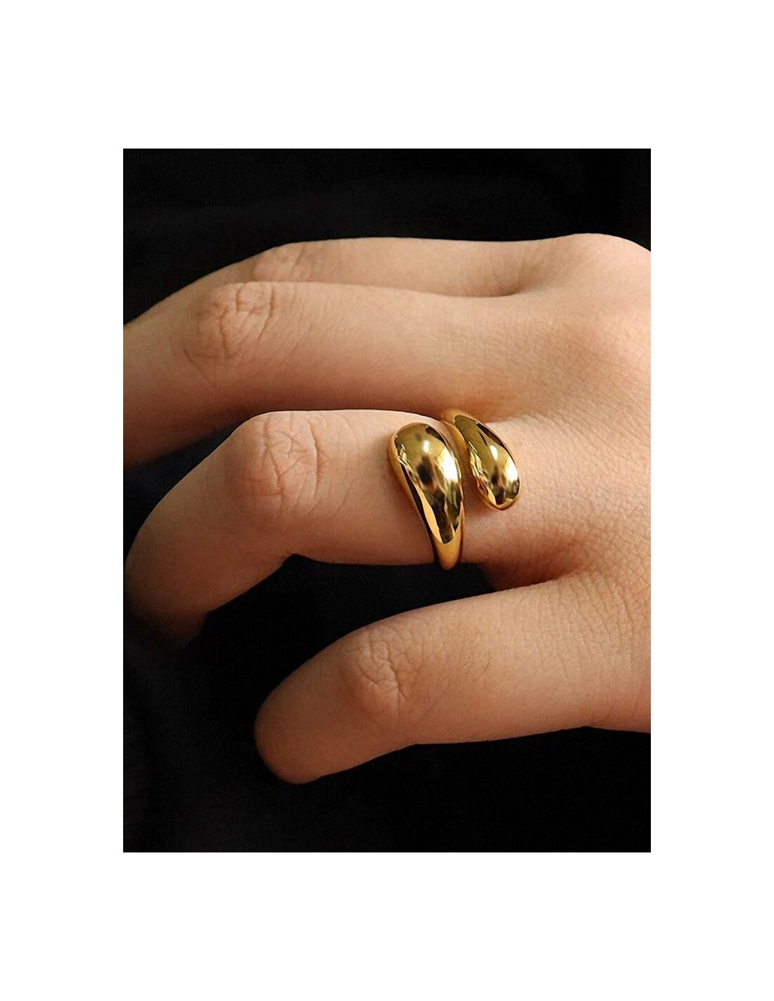 bague gouttes dorée