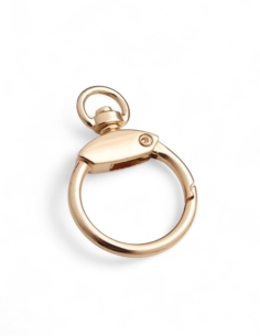 fermoir mousqueton pivotant metal doré
