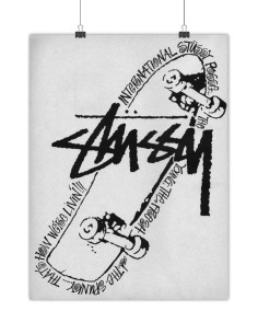 poster skateboard stussy logo vintage