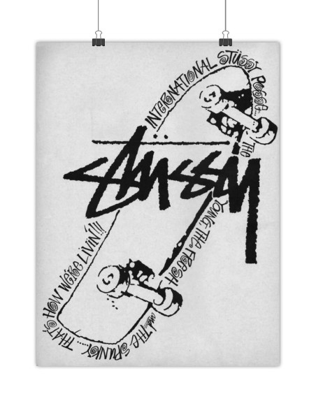 poster skateboard stussy logo vintage