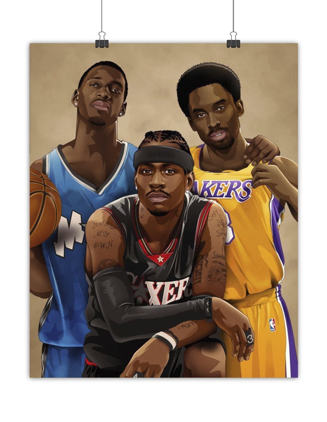 poster legende basket 2000 Iverson Bryant Mcgrady