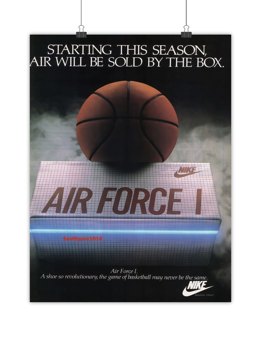 poster air force 1 publicité retro basketball