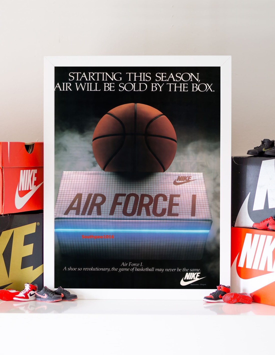 poster air force 1 publicité nike vintage basketball
