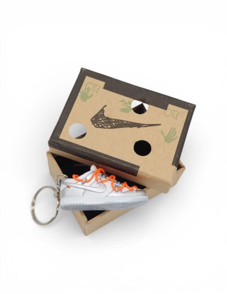 pack nike dunk off white porte clé et mini boite